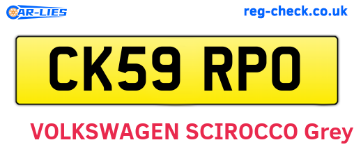 CK59RPO are the vehicle registration plates.