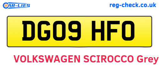 DG09HFO are the vehicle registration plates.