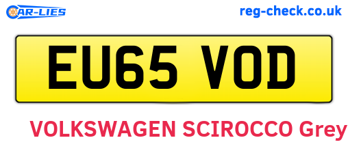 EU65VOD are the vehicle registration plates.