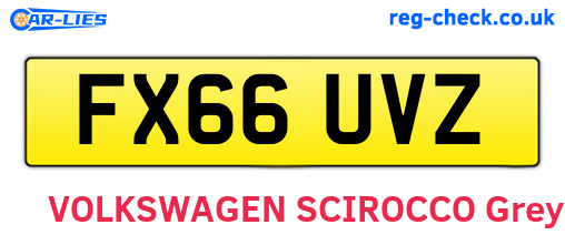 FX66UVZ are the vehicle registration plates.