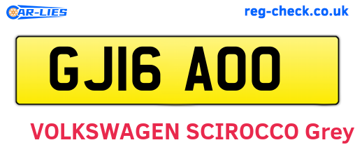 GJ16AOO are the vehicle registration plates.