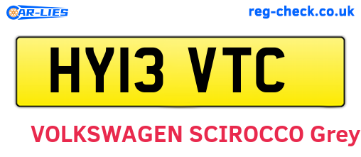 HY13VTC are the vehicle registration plates.