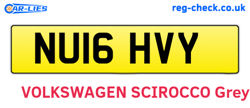 NU16HVY are the vehicle registration plates.