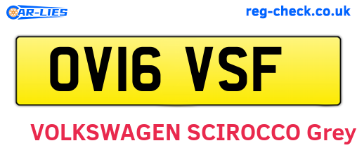 OV16VSF are the vehicle registration plates.