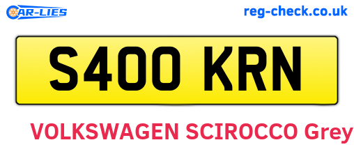 S400KRN are the vehicle registration plates.