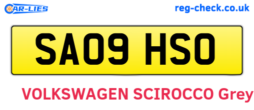 SA09HSO are the vehicle registration plates.