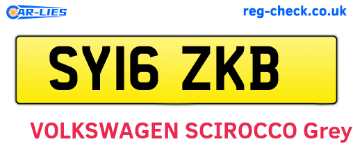 SY16ZKB are the vehicle registration plates.