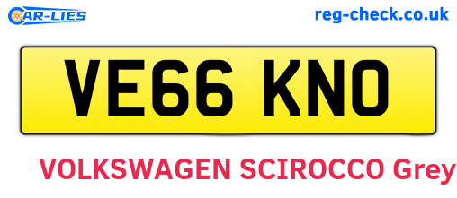VE66KNO are the vehicle registration plates.