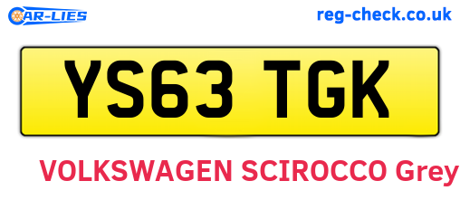 YS63TGK are the vehicle registration plates.