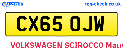 CX65OJW are the vehicle registration plates.