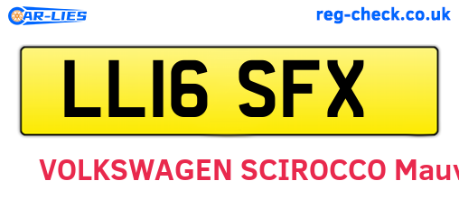 LL16SFX are the vehicle registration plates.