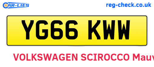 YG66KWW are the vehicle registration plates.
