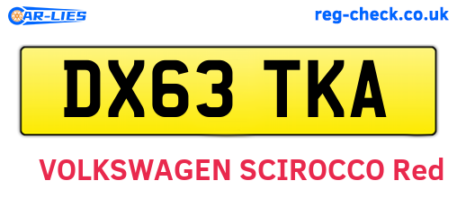 DX63TKA are the vehicle registration plates.