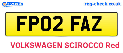 FP02FAZ are the vehicle registration plates.