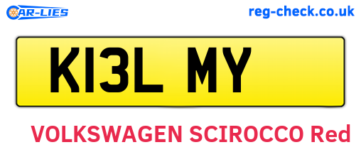 K13LMY are the vehicle registration plates.