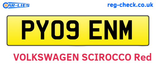 PY09ENM are the vehicle registration plates.
