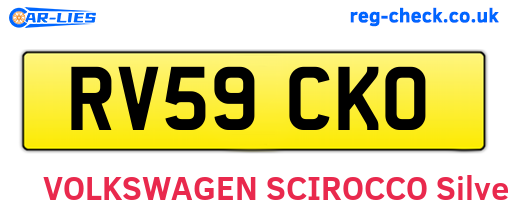 RV59CKO are the vehicle registration plates.