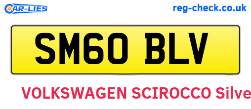 SM60BLV are the vehicle registration plates.
