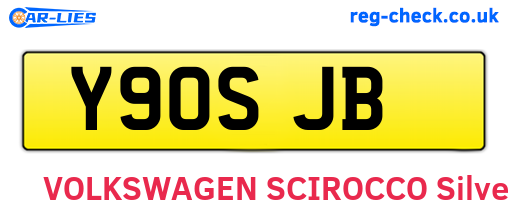 Y90SJB are the vehicle registration plates.
