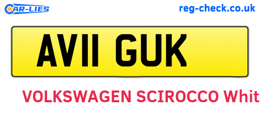 AV11GUK are the vehicle registration plates.