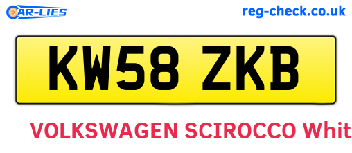 KW58ZKB are the vehicle registration plates.