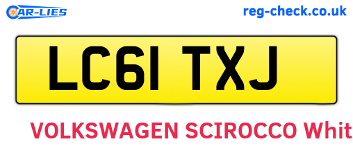 LC61TXJ are the vehicle registration plates.