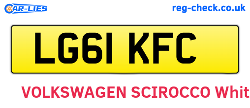 LG61KFC are the vehicle registration plates.