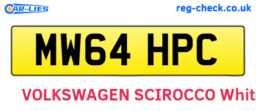 MW64HPC are the vehicle registration plates.