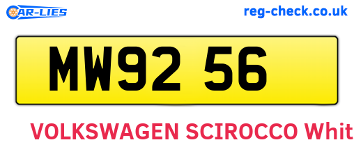 MW9256 are the vehicle registration plates.