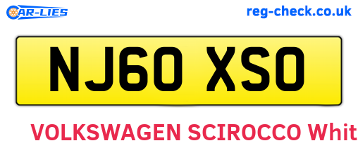 NJ60XSO are the vehicle registration plates.