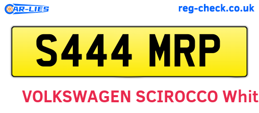 S444MRP are the vehicle registration plates.
