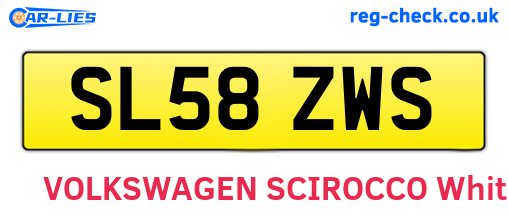 SL58ZWS are the vehicle registration plates.