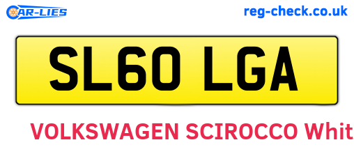 SL60LGA are the vehicle registration plates.