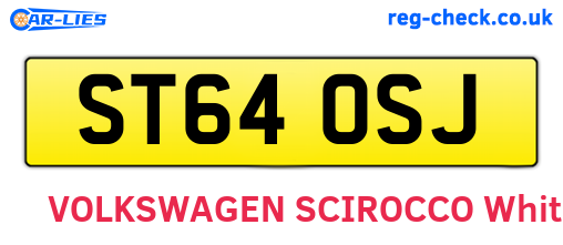 ST64OSJ are the vehicle registration plates.