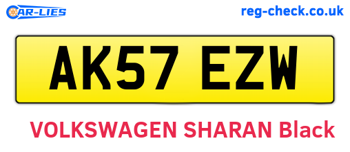 AK57EZW are the vehicle registration plates.
