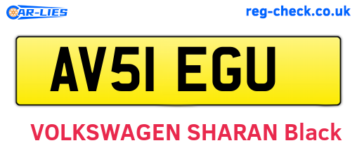 AV51EGU are the vehicle registration plates.