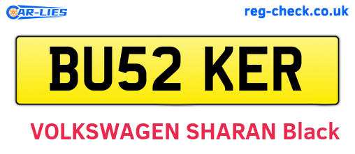 BU52KER are the vehicle registration plates.