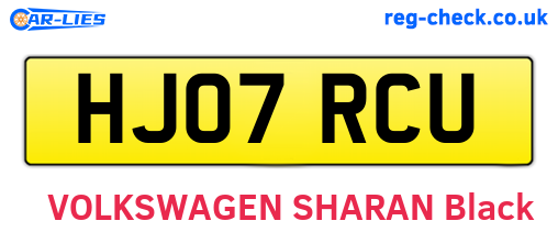 HJ07RCU are the vehicle registration plates.