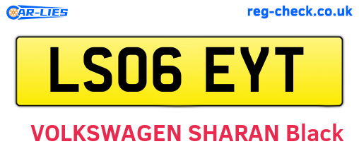 LS06EYT are the vehicle registration plates.
