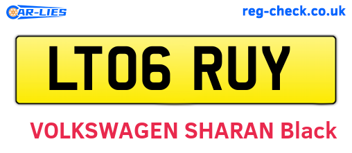 LT06RUY are the vehicle registration plates.