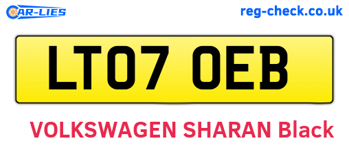 LT07OEB are the vehicle registration plates.