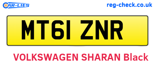 MT61ZNR are the vehicle registration plates.