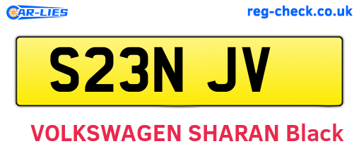 S23NJV are the vehicle registration plates.