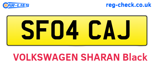 SF04CAJ are the vehicle registration plates.