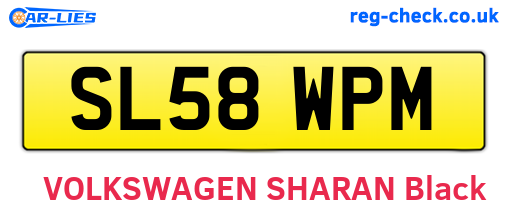 SL58WPM are the vehicle registration plates.
