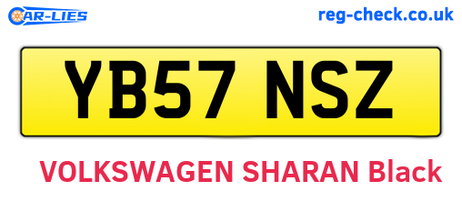 YB57NSZ are the vehicle registration plates.