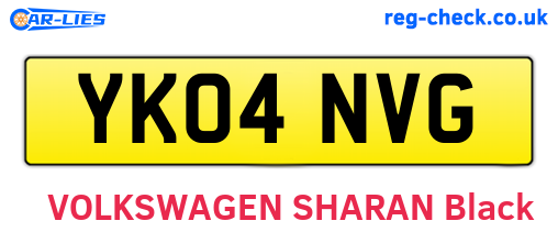 YK04NVG are the vehicle registration plates.