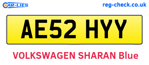 AE52HYY are the vehicle registration plates.