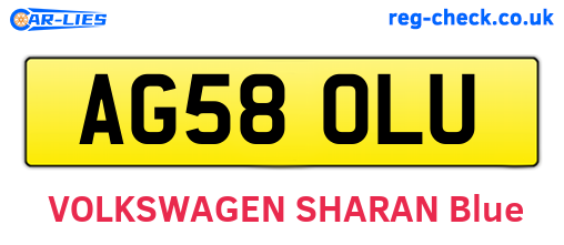 AG58OLU are the vehicle registration plates.
