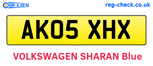 AK05XHX are the vehicle registration plates.